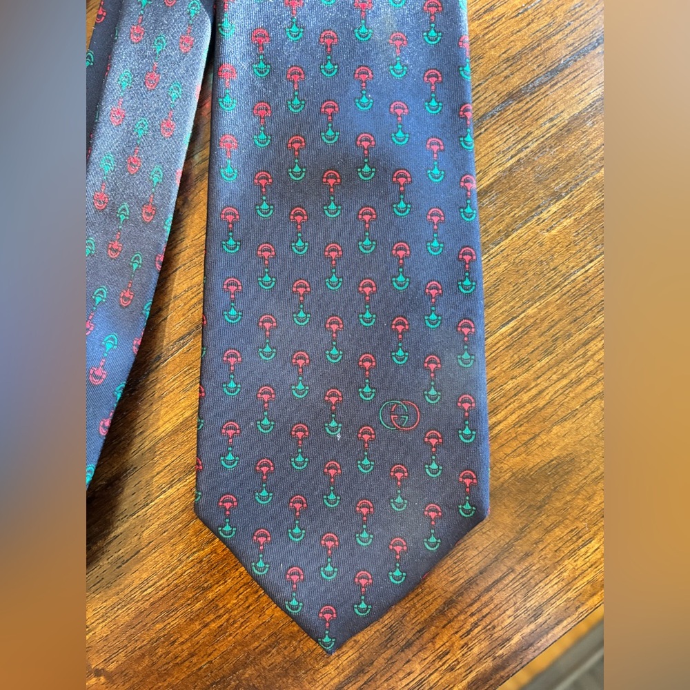 Authentic GUCCI Horsebit Silk Tie